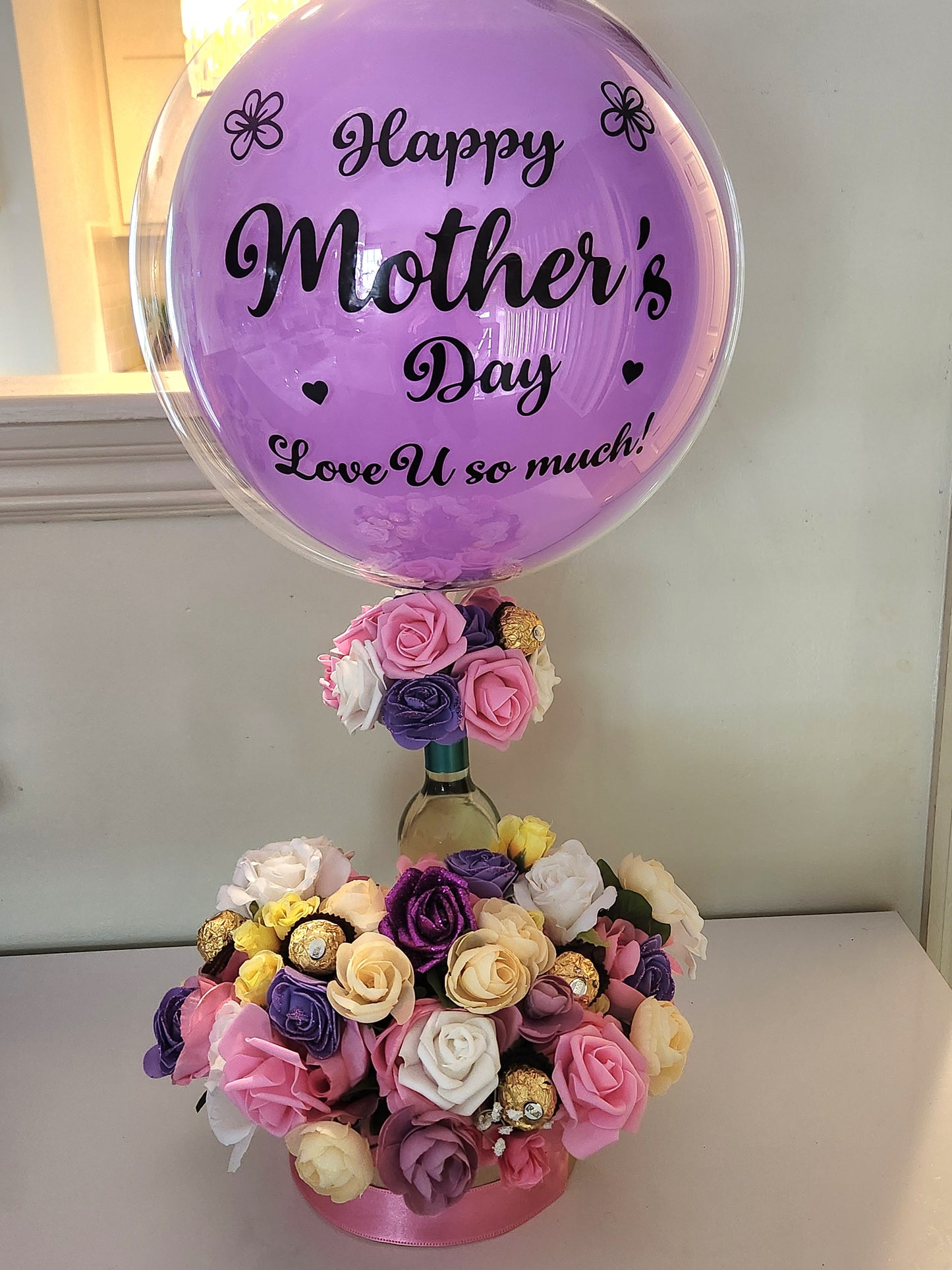 Fresh Rose Beverage and Candy Bouquet π