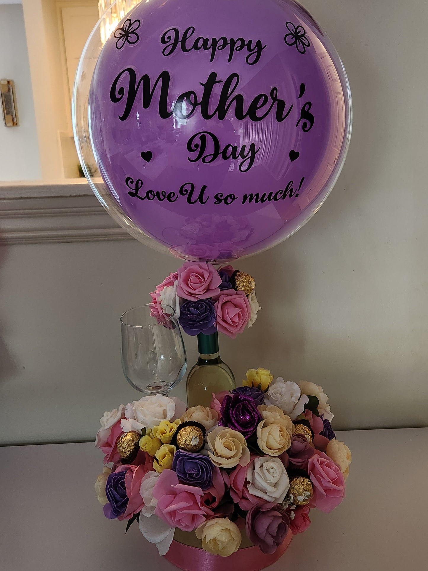 Fresh Rose Beverage and Candy Bouquet π