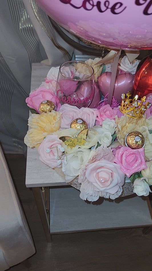 Fresh Rose Beverage and Candy Bouquet 💐